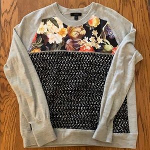 Jcrew floral tweed sweater